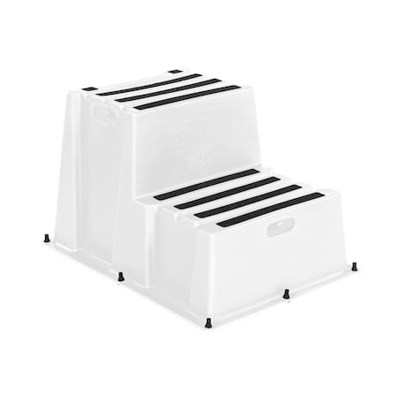 Vestil 2 Steps, 20.5 Overall Height, Polyethylene, White SPN-2-WT